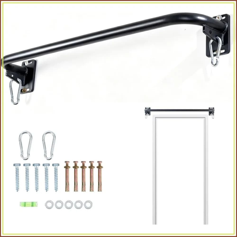 Wall Mounted Pull Up Bar for Home Gym, Drill-Required Chin Up Bar for Secure Pullups Training