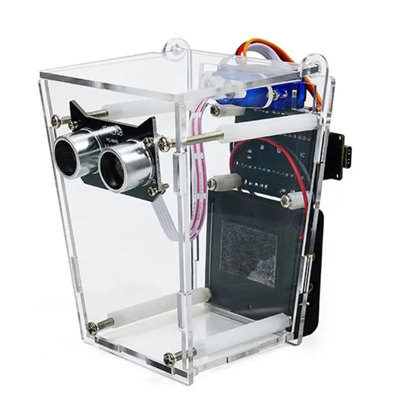 ABGI-DIY Smart Trash Can Electronic Kit HXFB Nano Board Ultrasonic Sensor Graphical Programming
