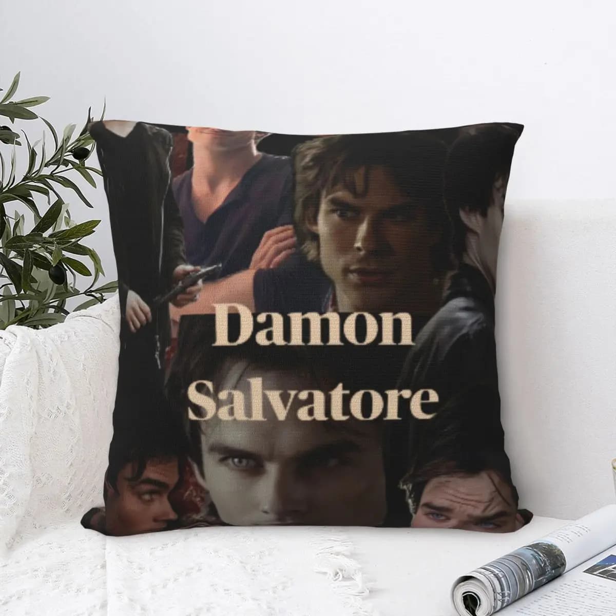 Decorative Pillow Cover Damon Salvatore Merch Sofa Throw Pillow Case Cover Zipper Multiple Sizes Drop Shipping