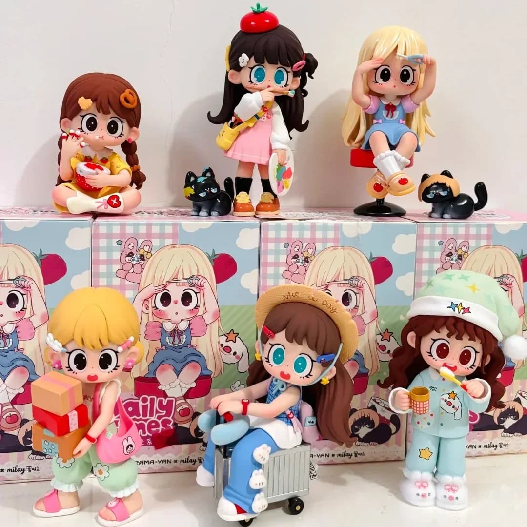 Milay Girl Friend Figurine da collezione Trendy Blind Box Toy Lazy Time Series Ornamento regalo femminile per gli amici