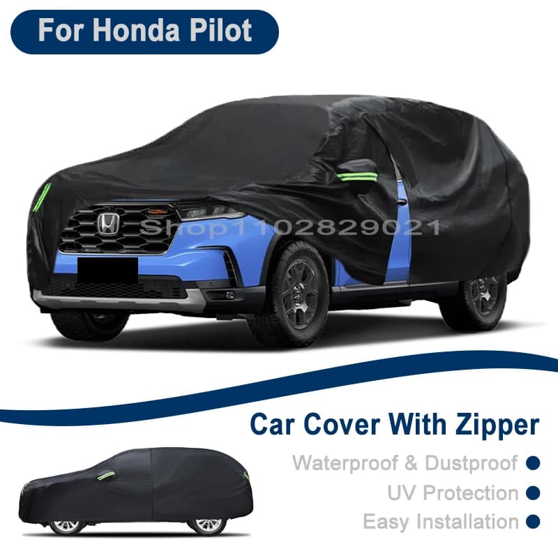 Copertura completa per veicoli Honda Pilot - Design con cerniera laterale, copertura per auto impermeabile, antipolvere e protettiva dai raggi solari
