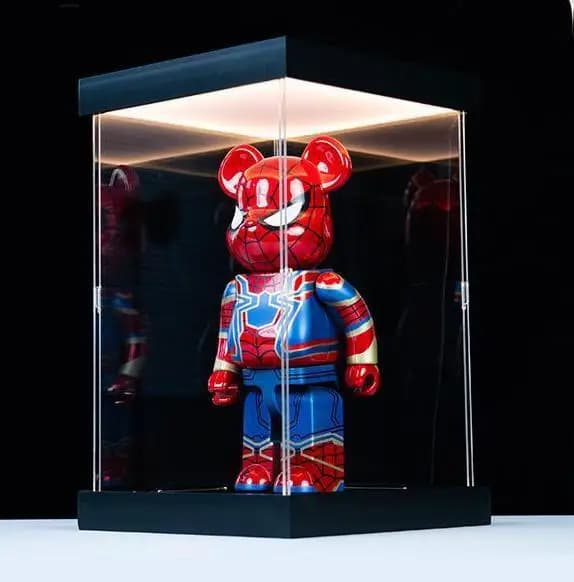 Scatola di visualizzazione in acrilico per illuminazione per modelli di blocchi Lego imposta contenitori per figure di animazione con scatola di immagazzinaggio antipolvere ad alta trasparenza