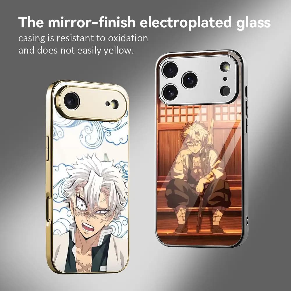 S-Sanemi ShinazugawaA Anime Phone Case for iPhone 17 16 15 14 13 12 Pro Max Plus, with shockproof galvanized metal bumper