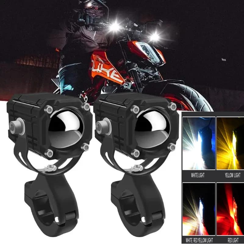 Nuova luce per moto per moto fuoristrada ausiliario anteriore 3000lm 6000k/3000k Super Bright Mini luci di guida a Led faro