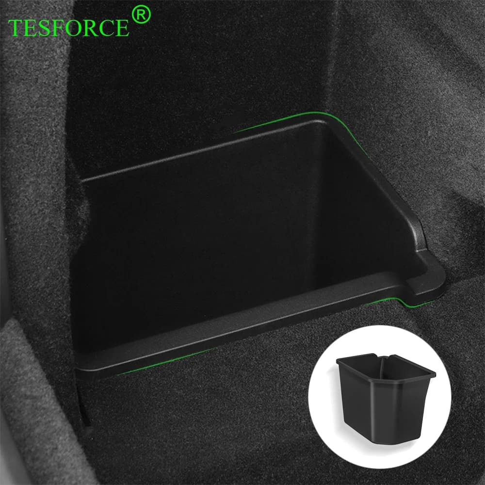 Per Tesla Model X scatola portaoggetti laterale bagagliaio posteriore scatola portaoggetti TPE Ail Boot Organizer partizione accessori Organizer multifunzionali