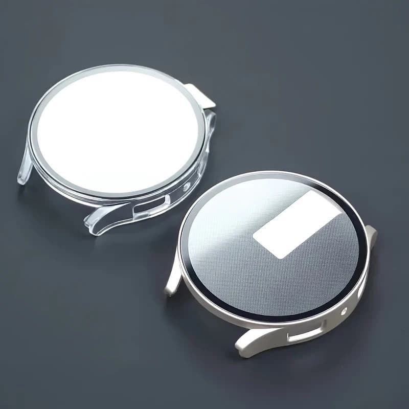 Custodia protettiva per schermo da 2 pezzi per Samsung Galaxy Watch 7 6 5 4 40mm 44mm Custodia rigida opaca per PC + Paraurti protettivo in vetro temperato