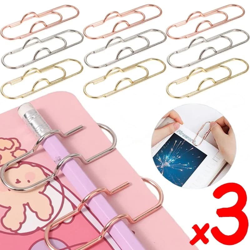 3-1 pezzi graffette portapenne in metallo clip multi-funzionale clip di fissaggio diario clip per documenti notebook pin accessori tascabili