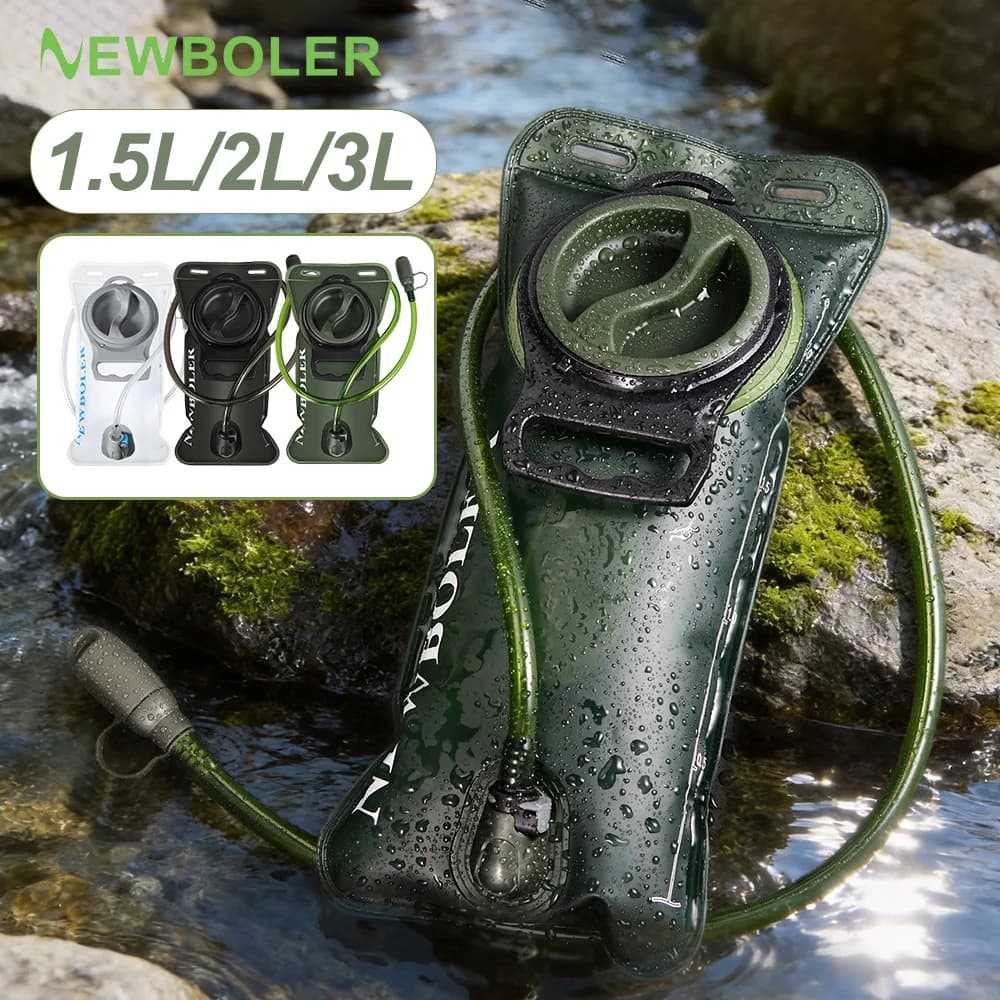 NEWBOLER 2L Water bag with Larga opening, PEVA BPA-Free Hydrating Tank, Water Storage Bag for Camping, Cycling, Running, Hiking