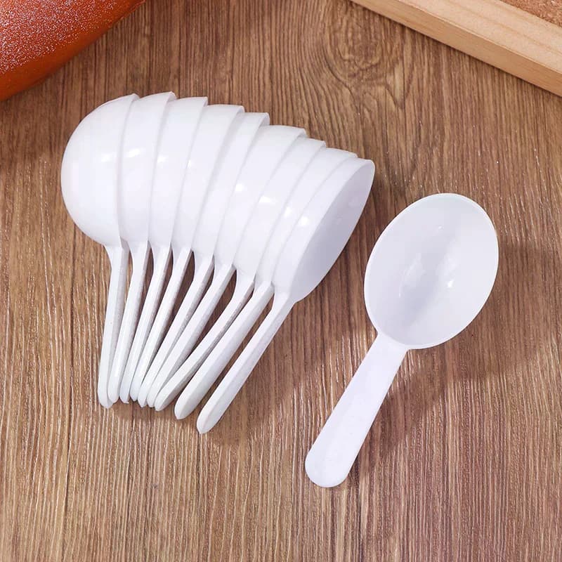10Pcs 7g 15ml Measuring Spoons Milk Powder Spoon Coffee Beans Container Scoops Black White Measuring Teaspoon Scoop Plastic
