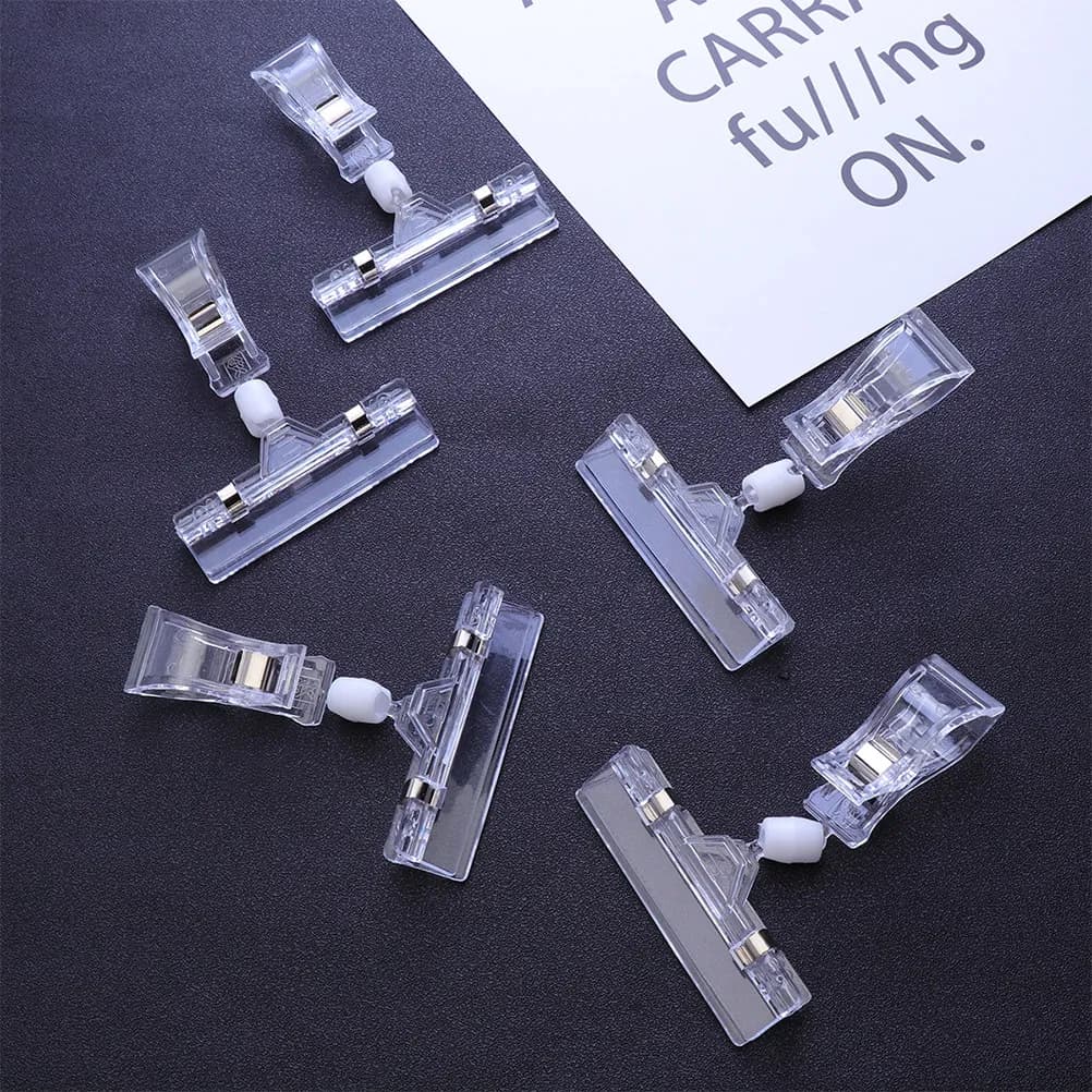 10 Pezzi Clip Porta Prezzo Trasparenti in PVC, Porta Etichette per Supermercati e Negozi al Dettaglio, Etichette Prezzo in Plastica
