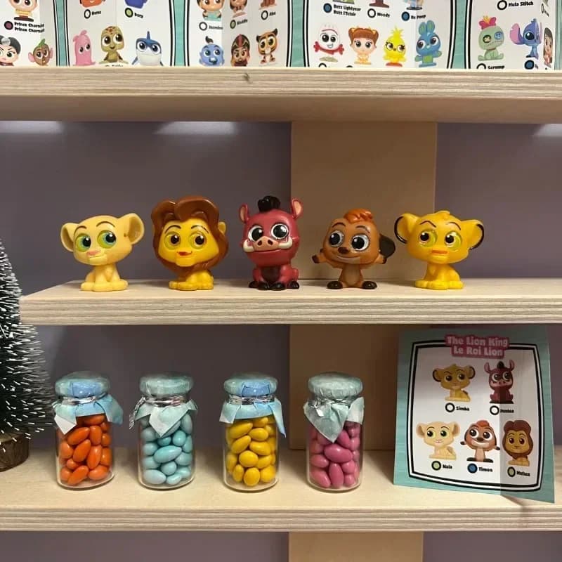 Disney Doorables Set Giocattoli La Bella e la Bestia Il Re Leone Simba Aladdin Moana Anime Figura Cartoon Bambola dagli occhi di vetro Regali per bambini