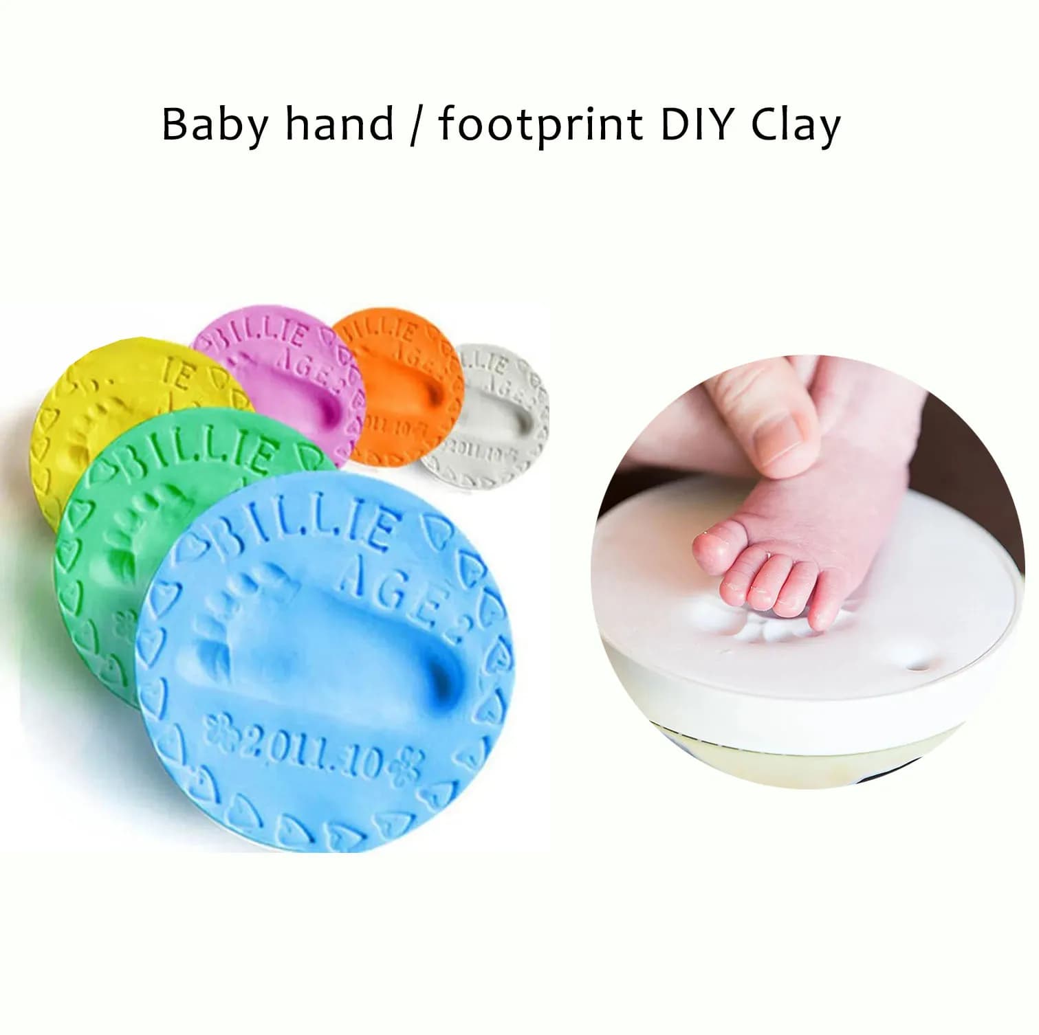 Impronta a mano per bambini Melma Neonato Morbido Argilla da modellare Asciugatura ad aria Gioca con argilla leggera Giocattoli Impronta per neonato Kit di impronte Regali souvenir fai da te