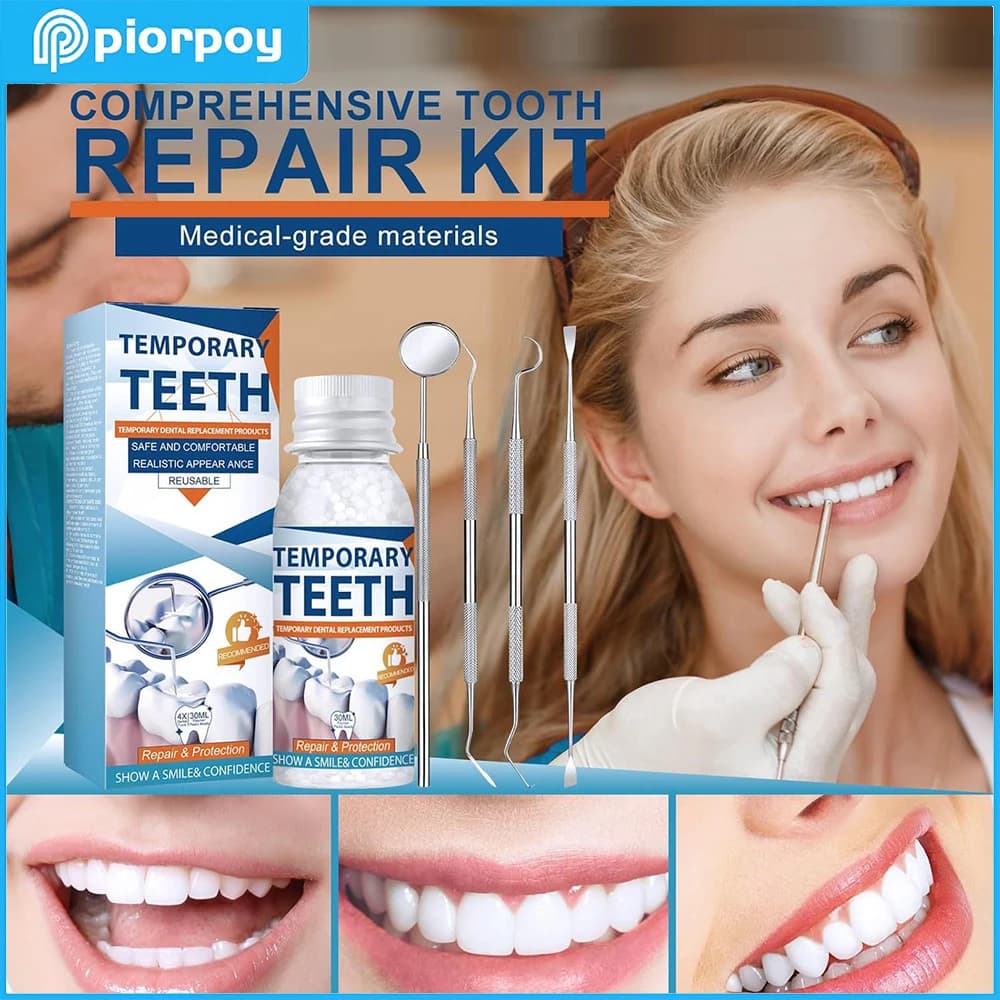 PIORPOY Kit di riparazione temporanea per denti in resina FalseTeeth Colla solida Shapable Colla solida Adesivo per protesi Gel sbiancante per denti Dropship