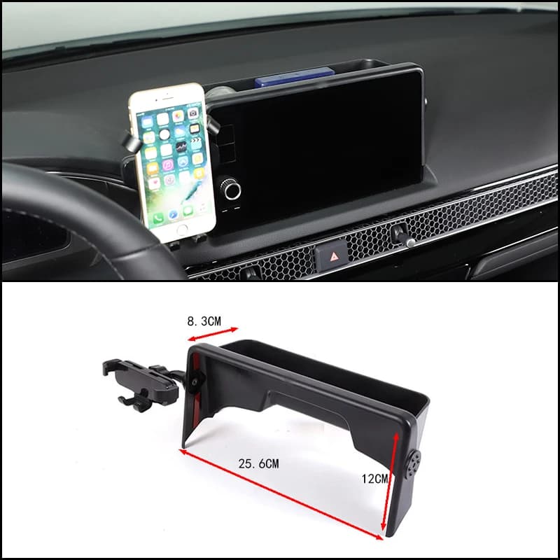 For Honda Civic 11th 2022 ABS Car Phone Holder Screen Fixed Navigation Bracket Navigation Screen Rear Storage Box Organize Tray