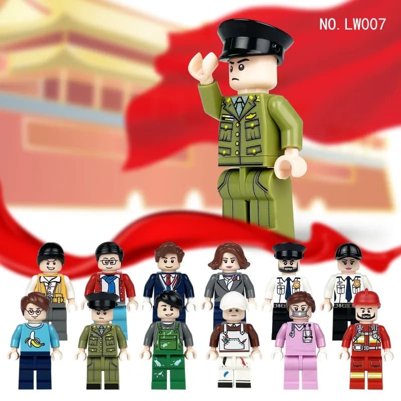 Polizia Persone Città Piccola Particelle Doll Racer LW007 Giocattolo Infermiera Vigile del Fuoco Bambole dei cartoni animati. Decorazioni per feste di compleanno per bambini