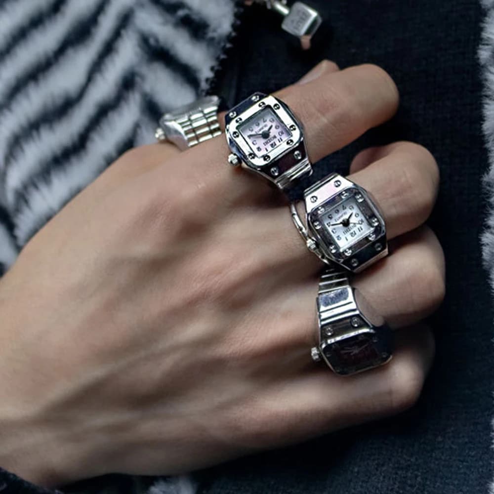 YHTOT Nuovi Anelli Orologio alla Moda in Lega, Gioielli da Dito per Donna, Regali di San Valentino