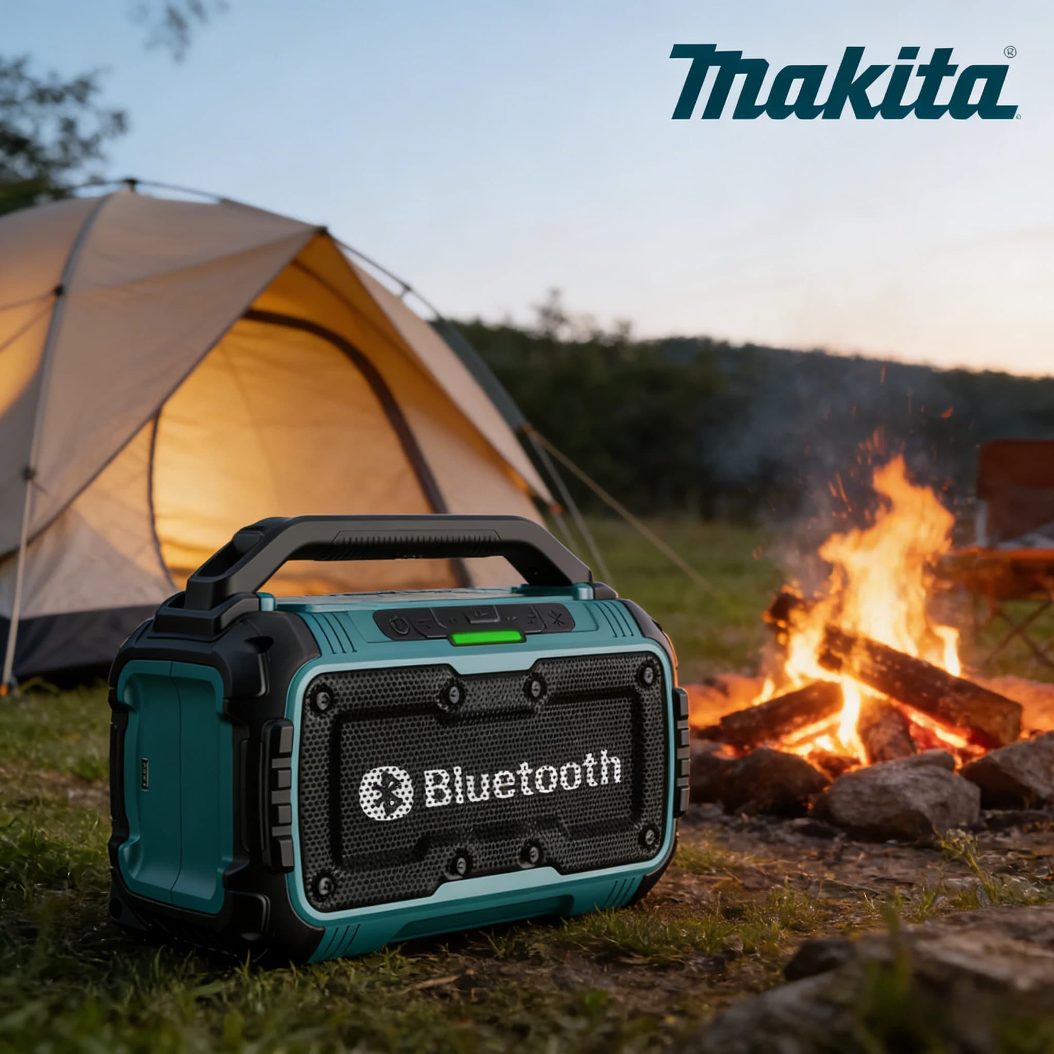 Makita Altoparlante Portatile Wireless Bluetooth da 18V per Esterni, Impermeabile, per Cantieri Edili, con Audio Stereo Surround