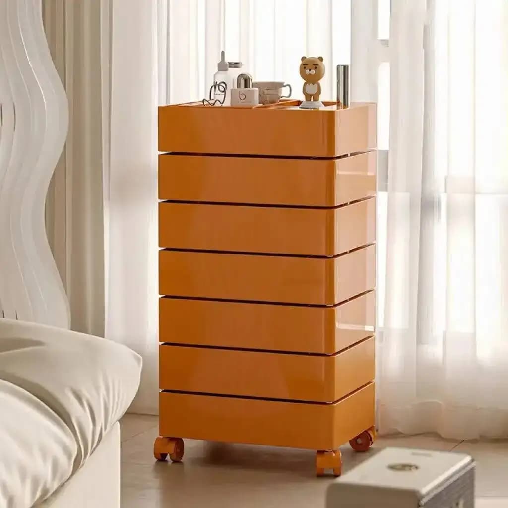 Layer Organizer Room Cabinet Multi Colorful Storage Rolling Cart Modern Rotating for Home Office Living