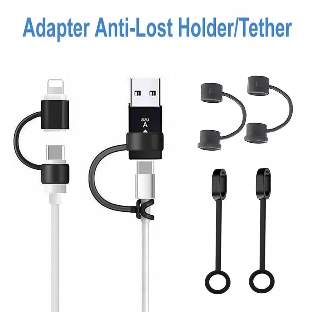 Silicone Anti Lost Cover Protections Sleeve Case Cable Converter Holder Strap Tether for USB Type C Micro OTG Universal Adapters