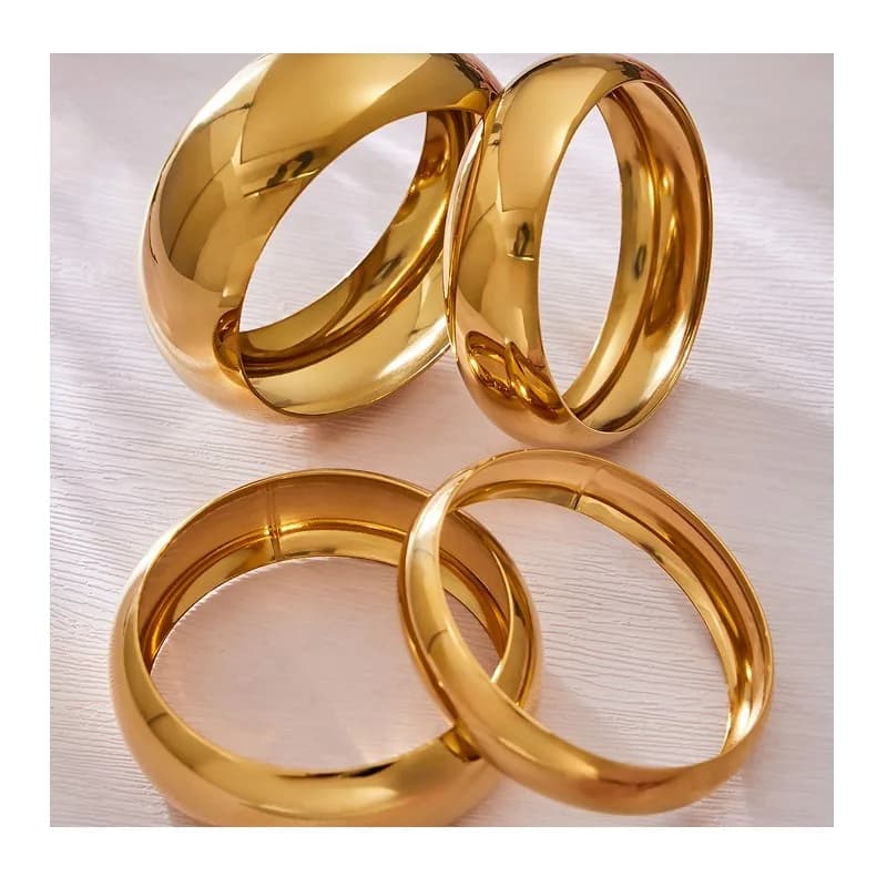 Mystery Plated Real Gold Spherical Widened Ring Bracelet Combination Multi-size Cold Wind Fashion Personalized Bracelet