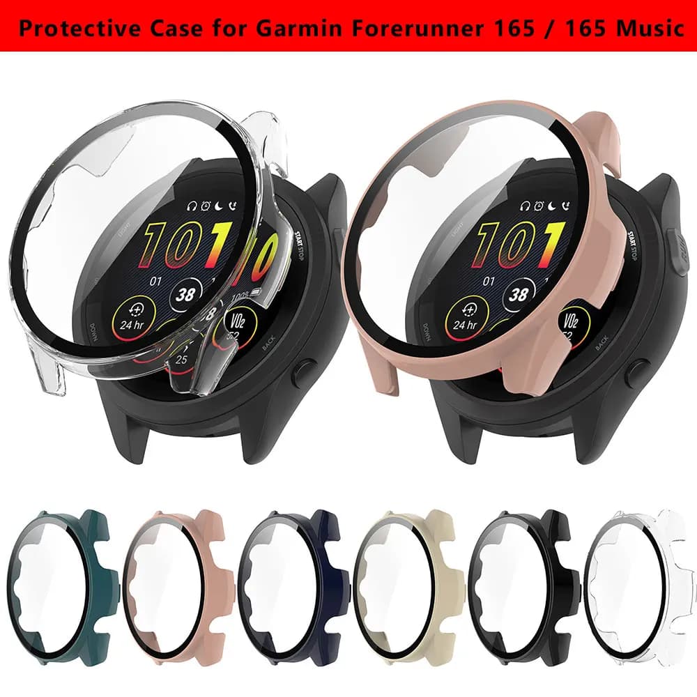Custodia protettiva per PC per Garmin Forerunner 165 / 165 Music SmartWatch Orologio antiurto Custodia protettiva per schermo rigido
