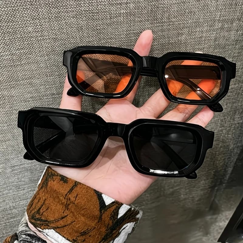 2 paia di occhiali da sole quadrati classici alla moda, unisex, adatti per vacanze, feste, viaggi, abbigliamento decorativo e altre occasioni