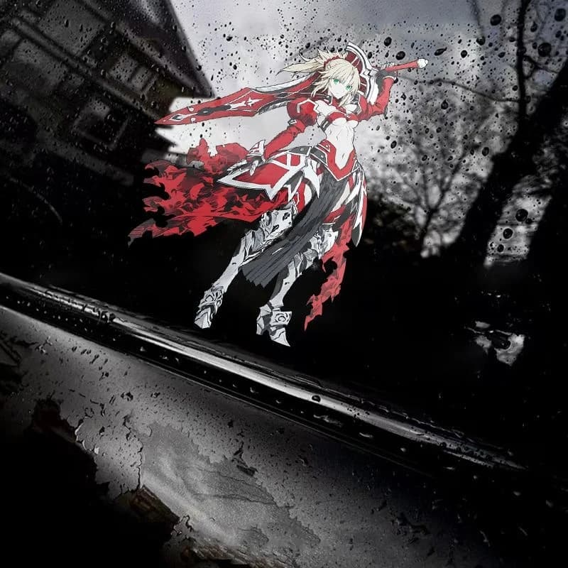 Fate Mordred Car Stickers Anime Figure Windows Sticker Motorcycle Decoration Auto Accessories Ornaments Windshield Fuelcap Decor