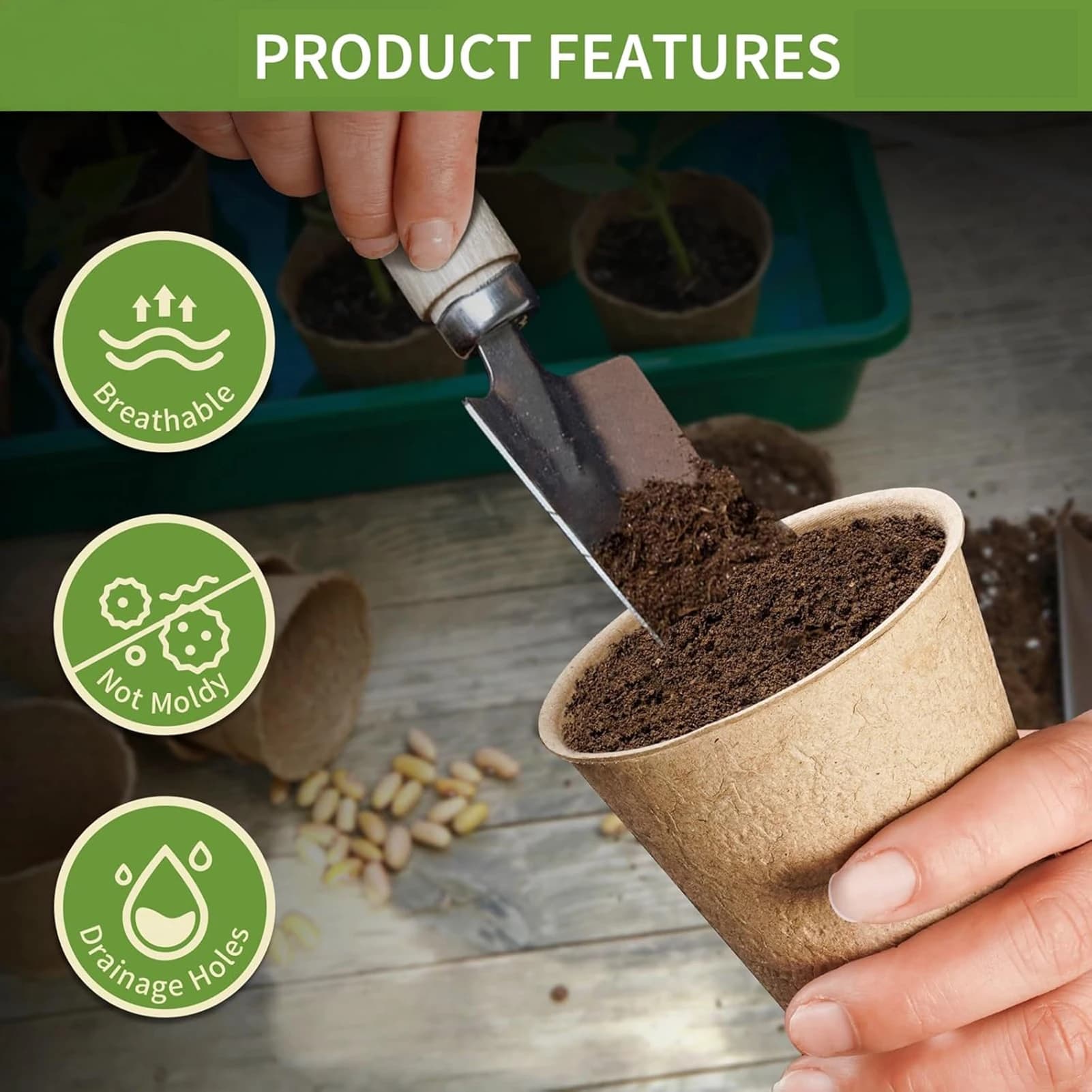 60 pcs Spring Planting Degradable Vase Not Transplanting Spindles Cup For Vegetable Fruit Flower Semi Gardening Accessories