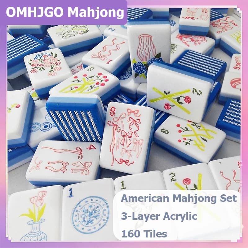 Set di Mahjong Americano 2026, 160 Pezzi, in Acrilico a 3 Strati, Impermeabile, Resistente all'Usura, Portatile, Regalo Sorpresa