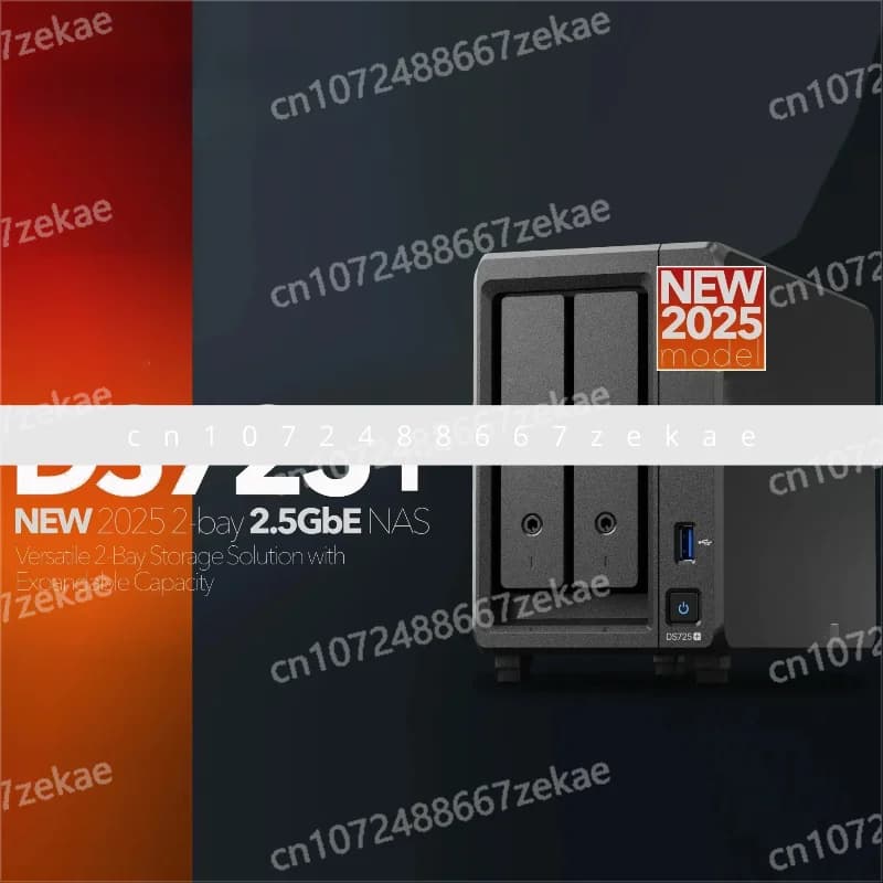 DS725+ Server di archiviazione cloud di rete NAS DiskStation a 2 alloggiamenti 2,5 GbE 4 GB DDR4 ECC SODIMM 2025 NUOVO