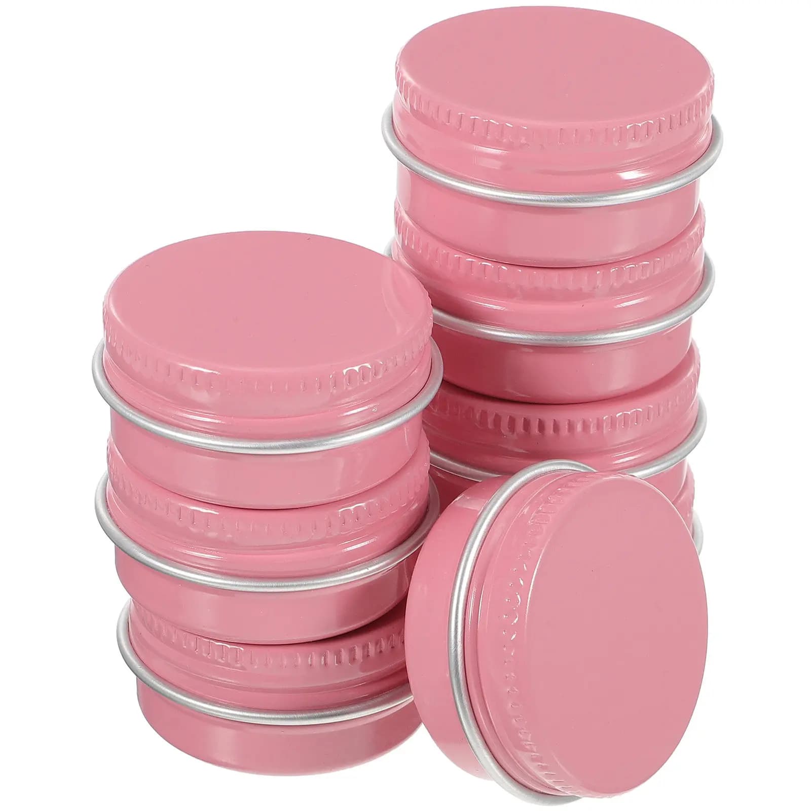 Set di 8 Barattoli Rotondi in Alluminio, Contenitori Vuoti per Balsamo Labbra, Scatole Impermeabili per Cosmetici Fai-da-Te e Campioni di Trucco