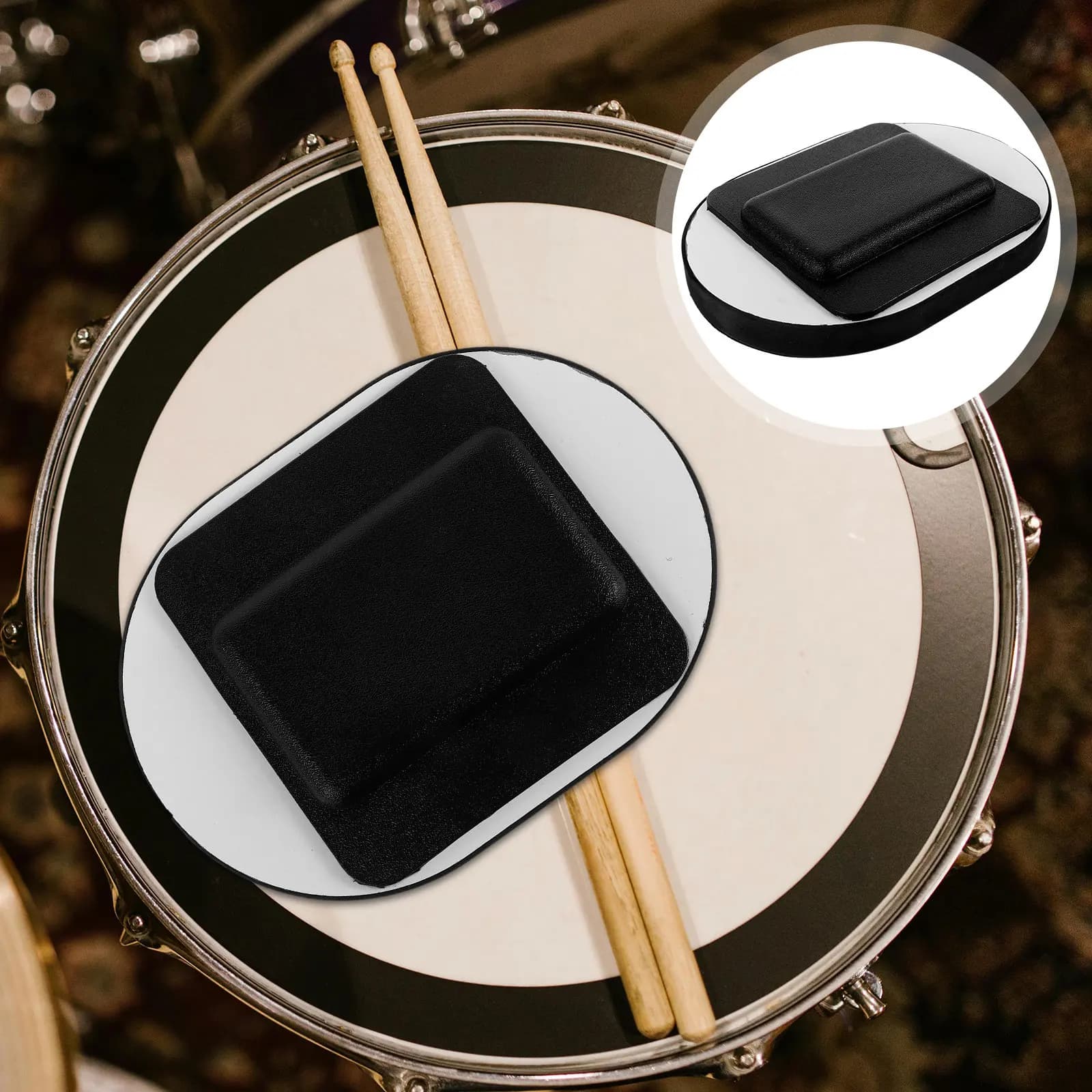 Pad Silenziatore per Grancassa in Gomma, Antivibrazione, Riduzione Rumore, Adesivo, Accessori per Batteria, Silenzioso
