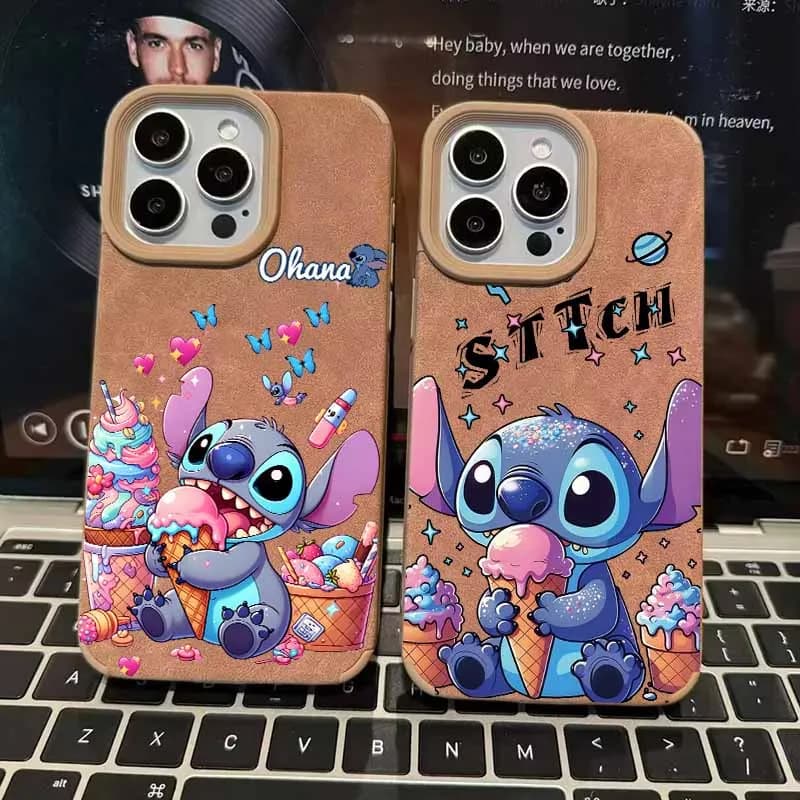 Disney Cute Stitch For Apple iPhone 17 16 15 14 13 12 11 Plus Pro Max Eyes Large Pore Skin Patch Cover Funda Silicone Phone Case