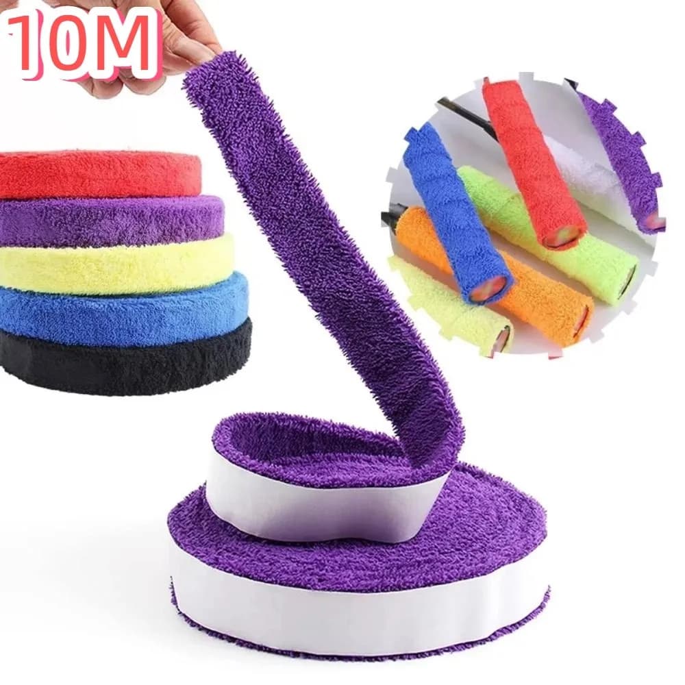Colourful Badminton Racket Overgrip Anti-Slip 10M Length Fishing Rod Wrap Strap Breathable Dry Feel Tennis Towel Hand Grip