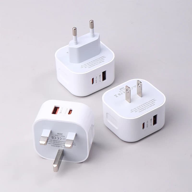 Caricatore USB Type C PPS a ricarica rapida con doppia porta, standard europeo e americano, per laptop