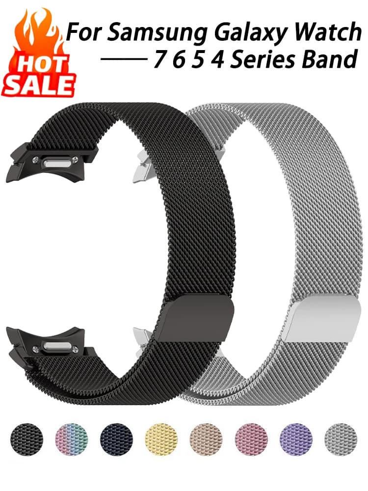 Cinturino ad anello milanese per Samsung Galaxy Watch 7 6 5 4 40mm 44mm 5 pro Bracciale in metallo Galaxy Watch 4 6 Classic 47 43 42 46 mm cinturino