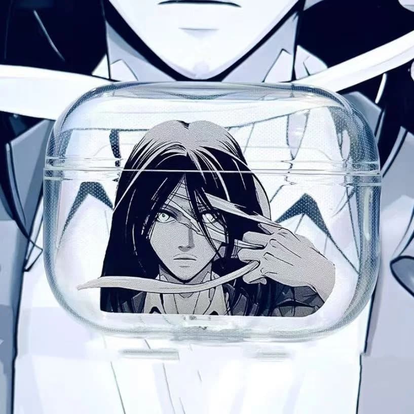 Attacco su Titano Eren Jaeger Custodia per auricolari per AirPods Pro 3 2a generazione Cover per Apple AirPods 1 2 4 Eren Yeager Custodie protettive