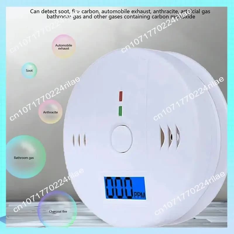 A17Z Allarme monossido di carbonio Rilevatore Co Display LCD Allarme antincendio Rilevatore di perdite di gas tossico domestico
