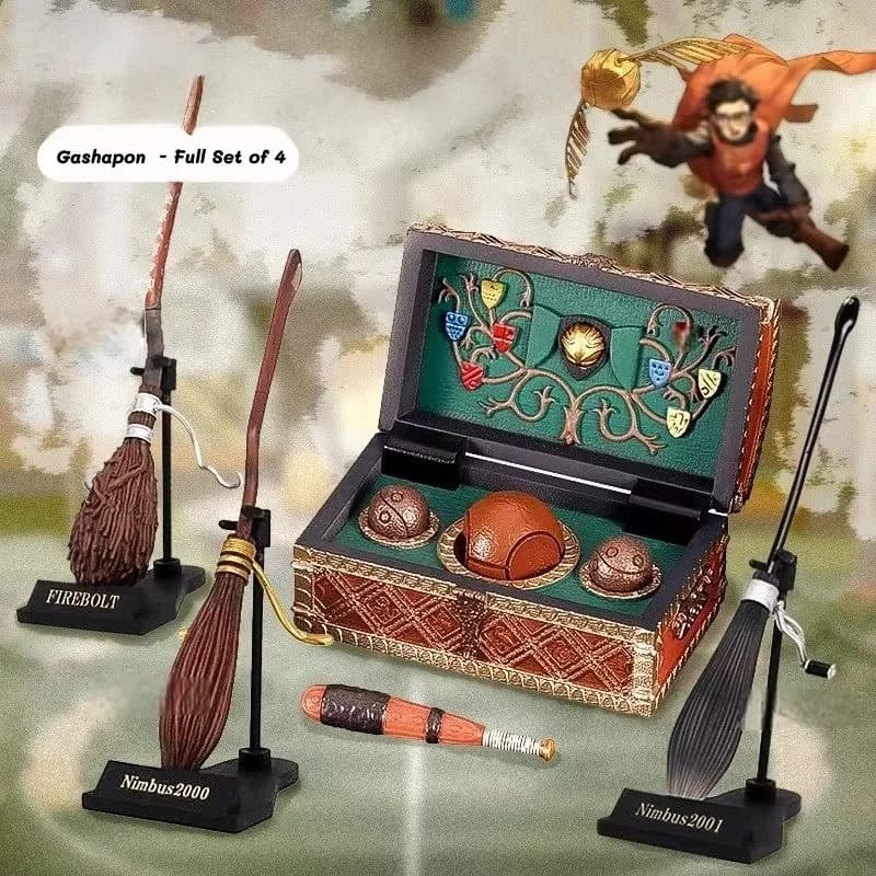 T-ARTS Hobby Gacha Serie Scopa Volante di Hogwarts Nimbus 2000 Firebolt Quidditch Box Golden Snitch Modellino Gashapon