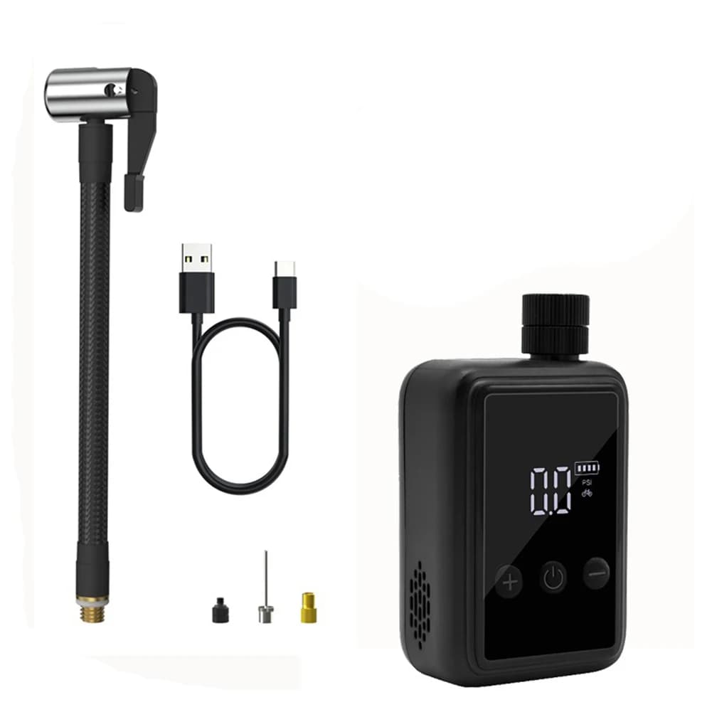 NGE Mini Pompa da bicicletta portatile Pompa 150PSI con manometro PSI digitale Gonfiatore per pneumatici per bici da strada MTB per moto