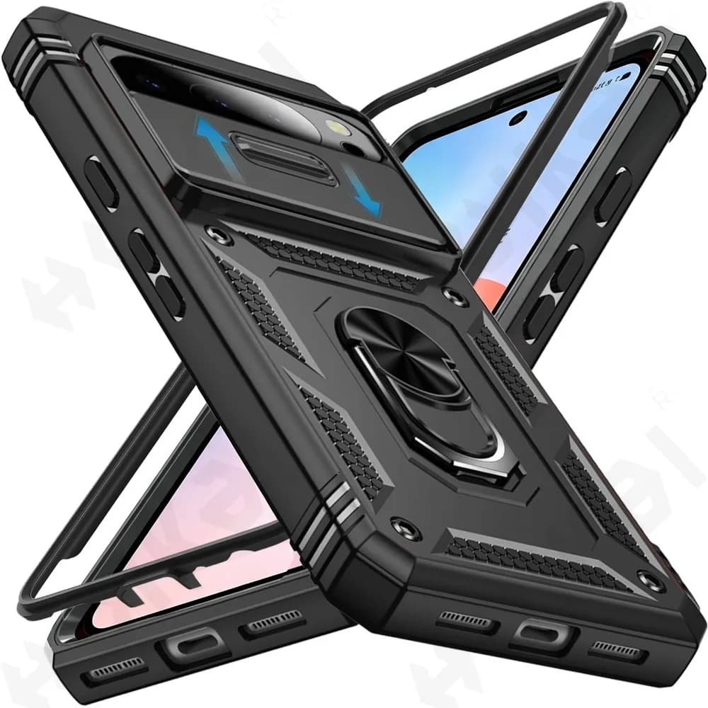 Case For Google Pixel 11 Pro XL 4G 5G 2026 Finger Ring Stand Lens Protection Full Body Rugged Protective Slide Camera Cover