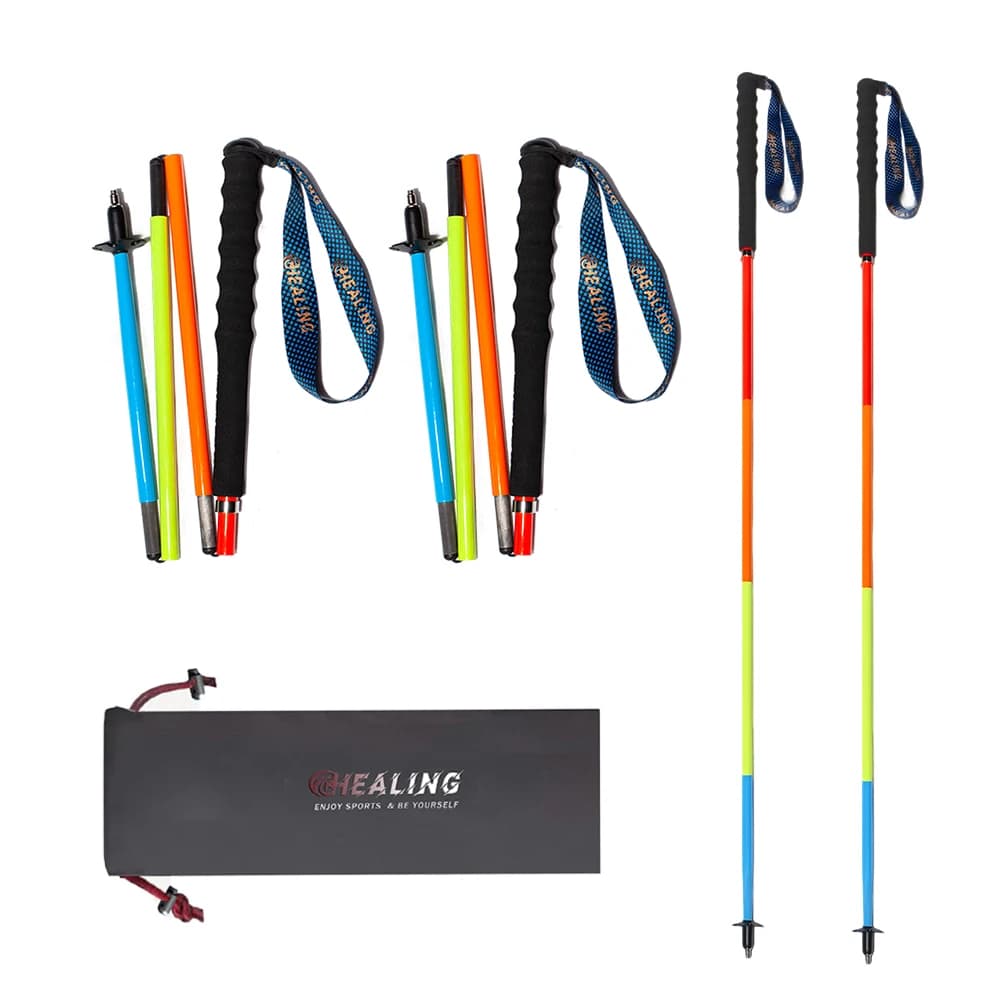 Portable Adjustable Carbon Fiber Walking Stick Climbing Hiking Trekking Poles Durable Anti-Slip Walk Stick