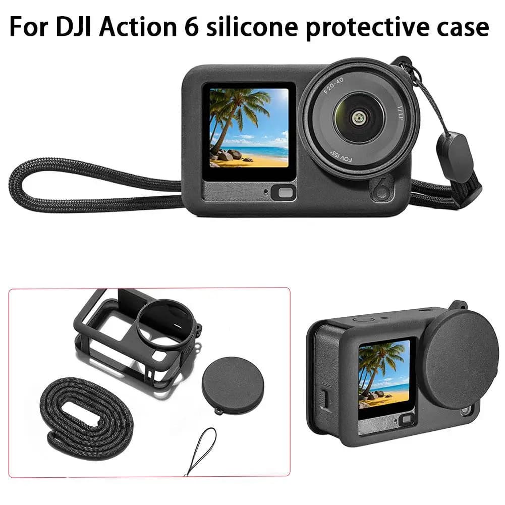 Silicone Soft Shoe Protective Case for DJI Osmo Action 6, Complete Protection for Vlogging, Outdoor Camera Accessories