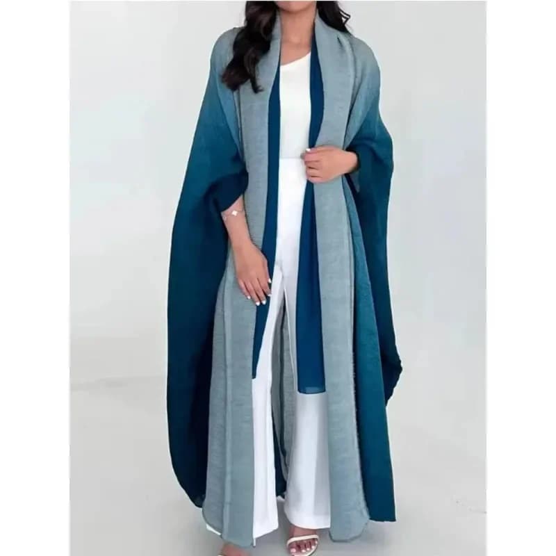 Wrinkled women's windbreaker, scarf collar with bat sleeves, long snail dress, fashionable retro coats and jackets for women