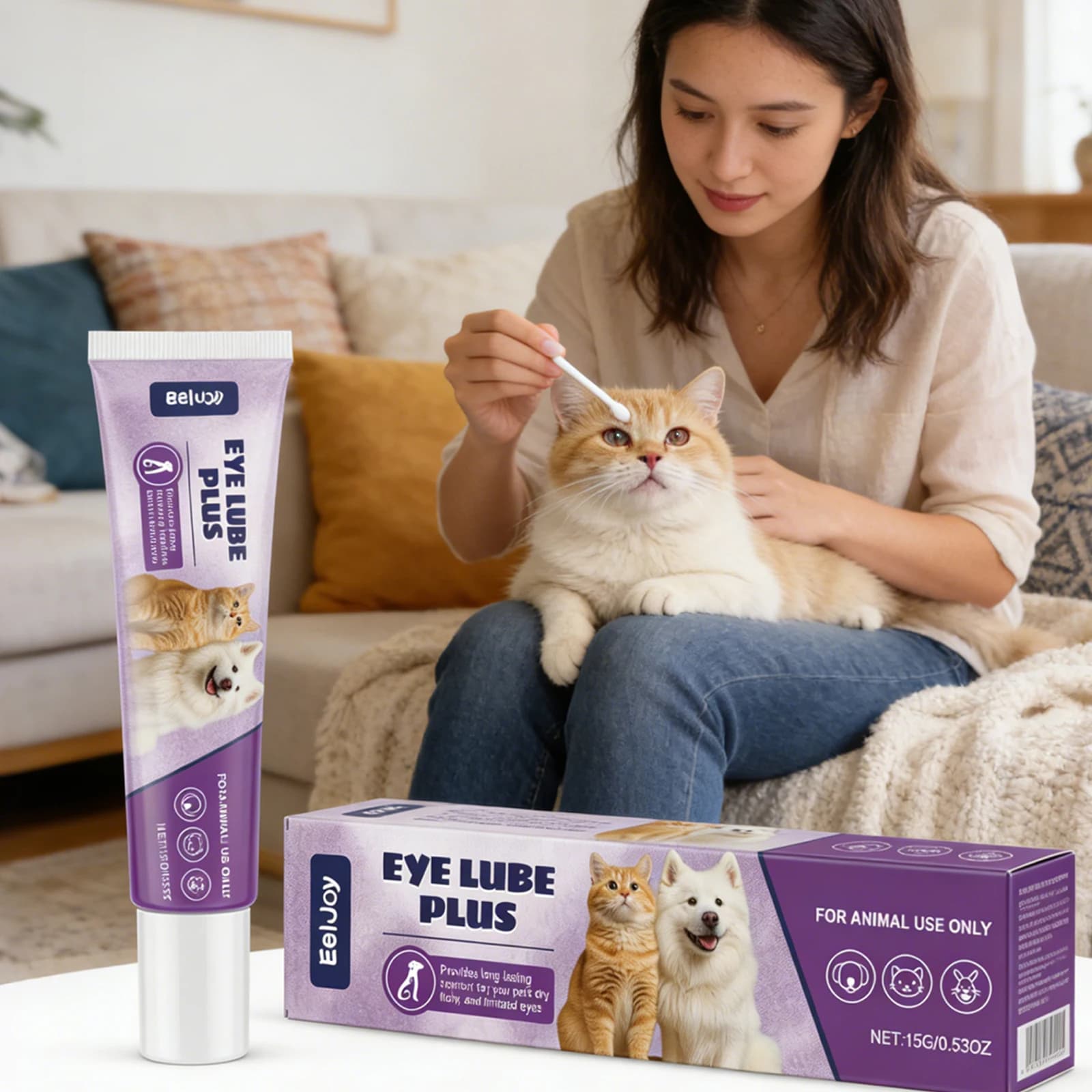 Crema detergente per occhi per animali domestici Allevia l'inconforto della secchezza degli occhi Mantenere luminoso Assorbimento rapido Idratazione a lunga durata Lubrificante per occhi di animali domestici