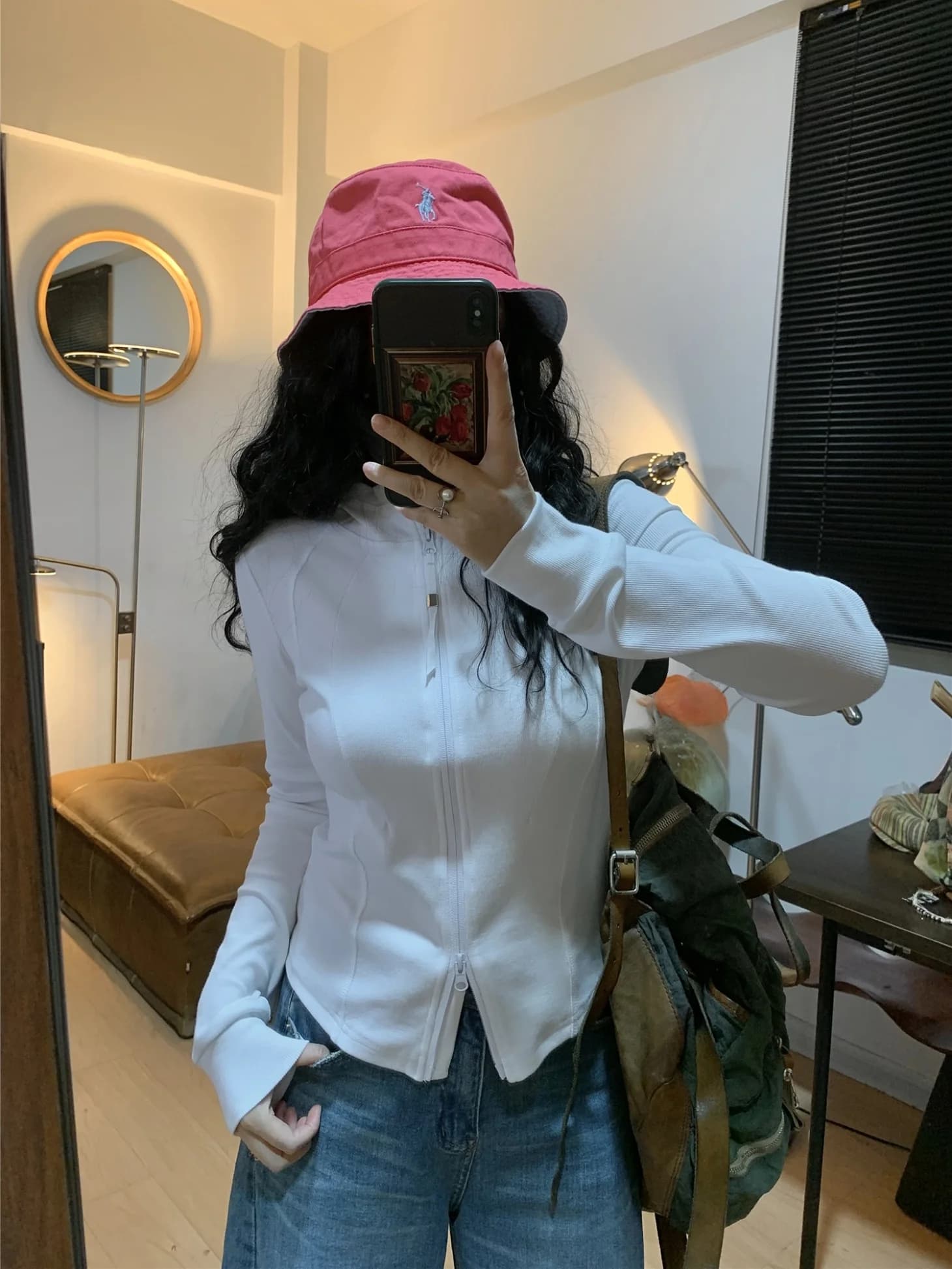 QinEition Women's Hoodie Sweatshirt Double Zipper Slim Fit Base Layer Shirt Casual Style Long Sleeve Spring Outerwear