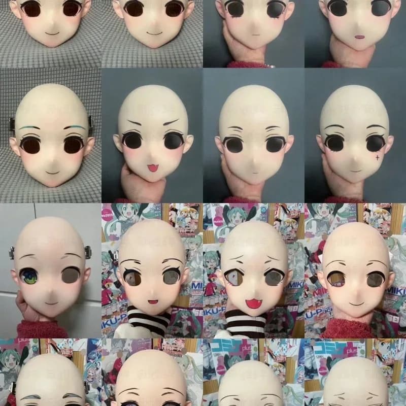 DY20BJD Maschera per bambola Big Face Girl Maschera umana Materiale in resina Maschera per il viso umano Accessori fai da te Viso per bambola Nessuna bambola per il trucco Toys25