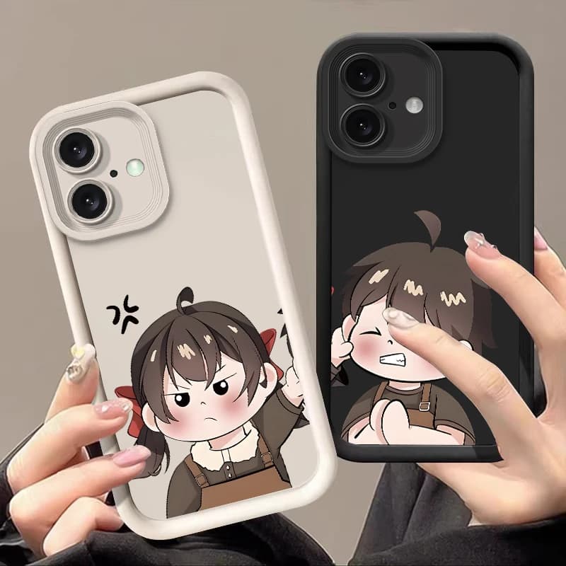 Cartoon couple image Phone Case For iPhone 17 Pro Max 16 E 15 14 Pro 13 12mini 11 Air XS Max 5 6 7 8 Plus X Silicone Soft Cover