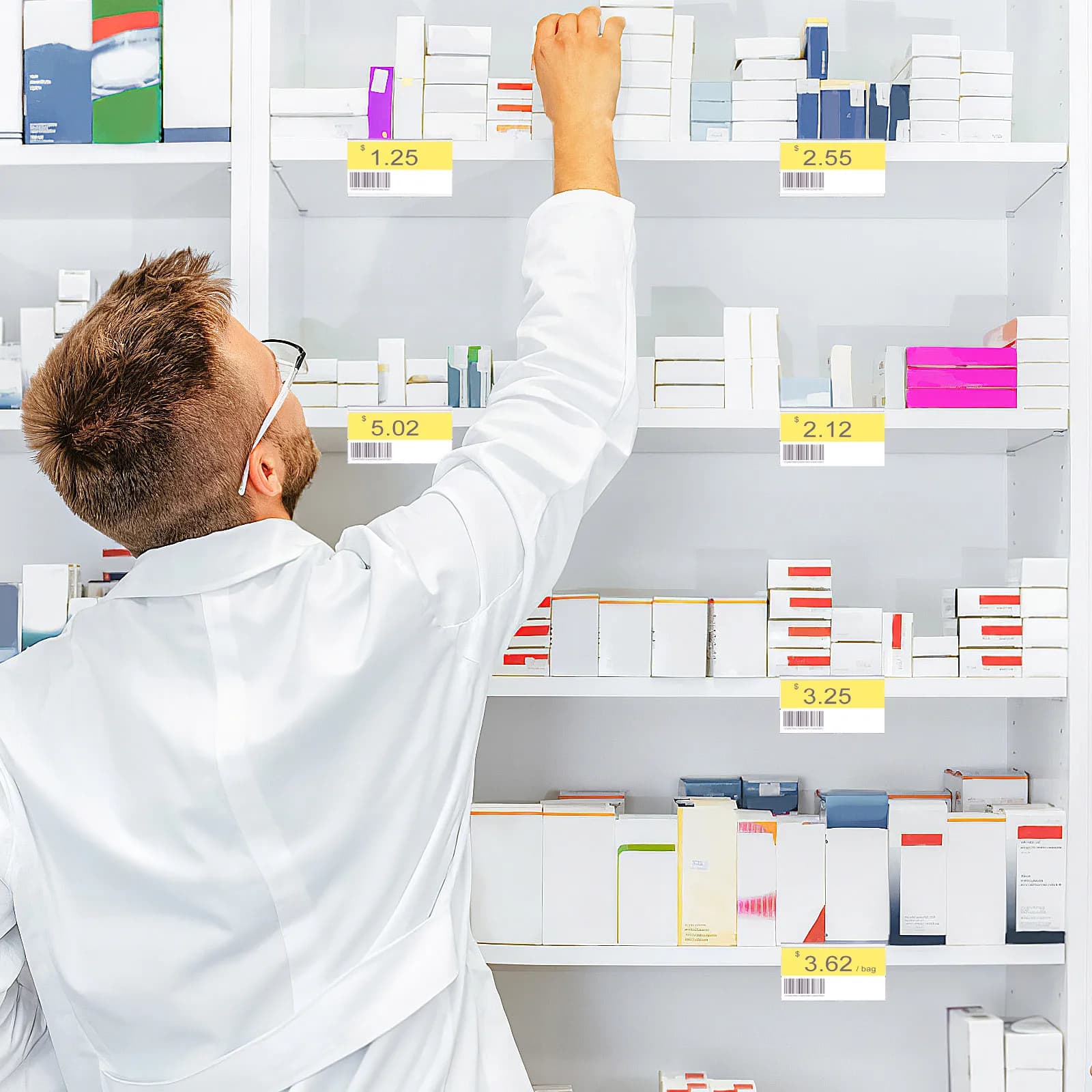 30 Pezzi Porta Etichette Trasparenti, Supporti per Esposizione Prezzi, Accessori per Esposizione su Scaffali di Supermercati