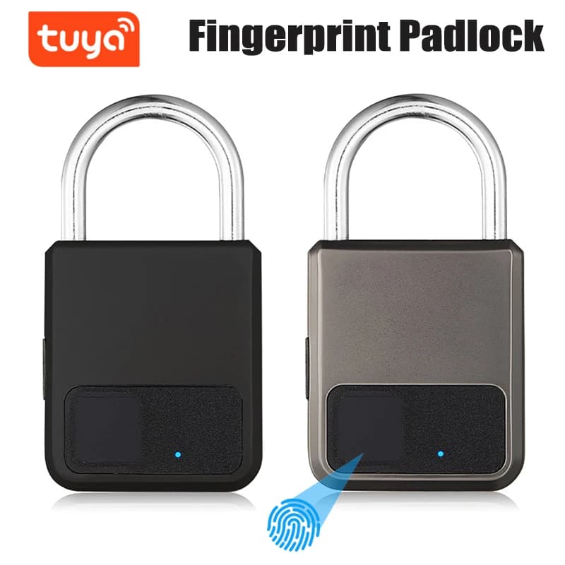 Fingerprint Padlock Tuya Smart Keyless Security Locker Fingerprint Lock Anti-Theft USB Charge For Bike Gym Locker Luggage Bags
